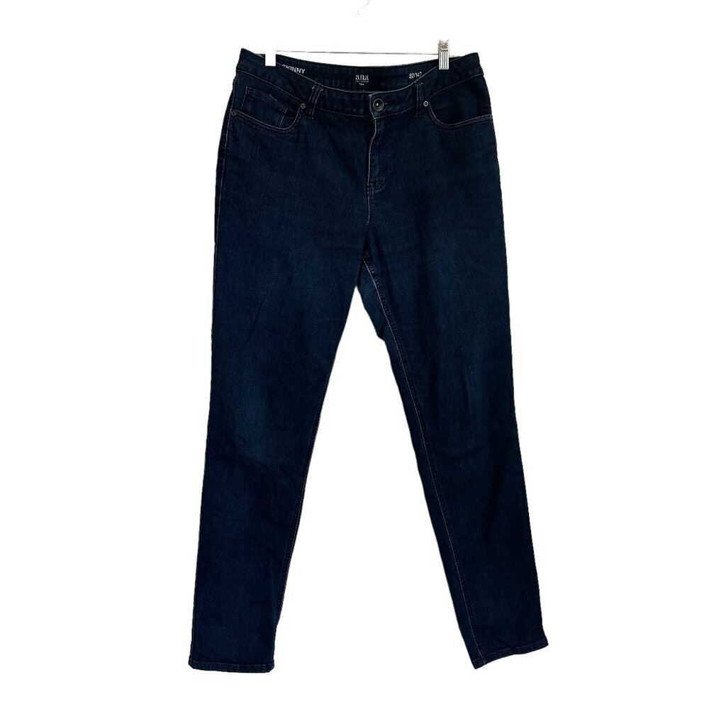 ANA dark wash skinny jeans TALL 14 women's